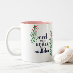 De Café Em Dois Tons Encontre-me sob a caneca do visco