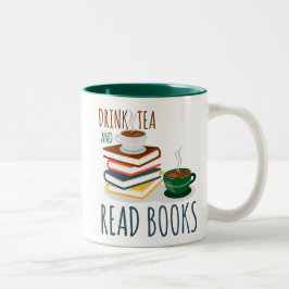 De Café Em Dois Tons Engraçada Caneca Branca Verde - Beba Chá E Leite O