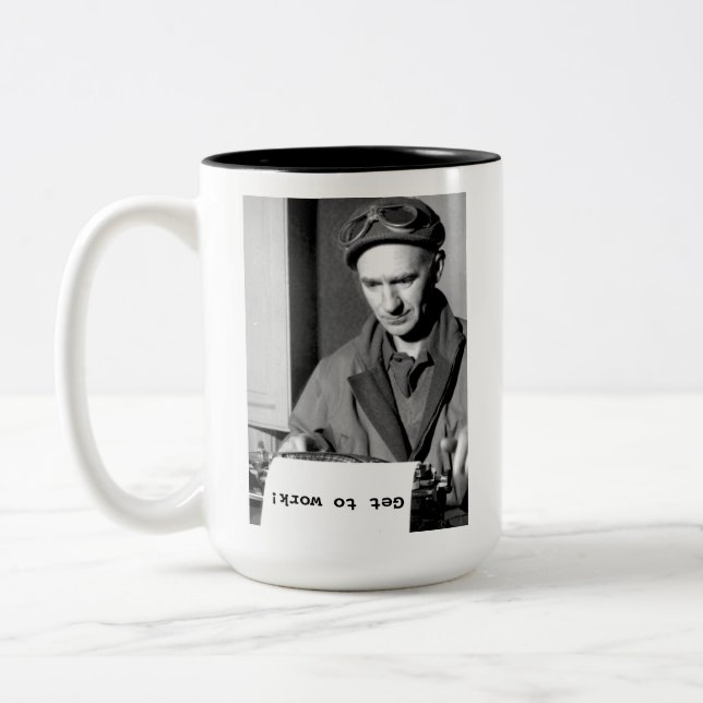 De Café Em Dois Tons Ernie Pyle consegue trabalhar! Caneca (Esquerda)