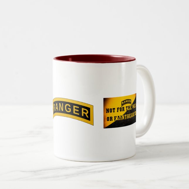 De Café Em Dois Tons Escola da guarda florestal do exército - caneca do (Frente Esquerda)