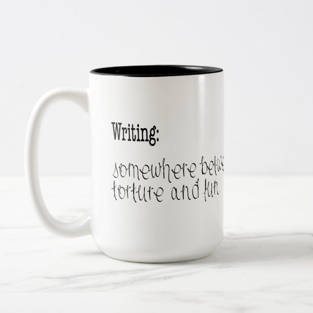 De Café Em Dois Tons Escrevendo: Caneca (Esquerda)