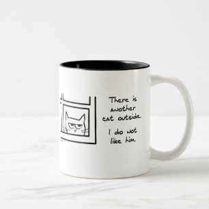 De Café Em Dois Tons Esse gato vizinho terrível - caneca engraçada do