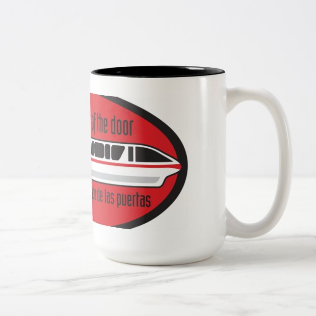 De Café Em Dois Tons Esteja por favor claro da porta - caneca do (Direita)