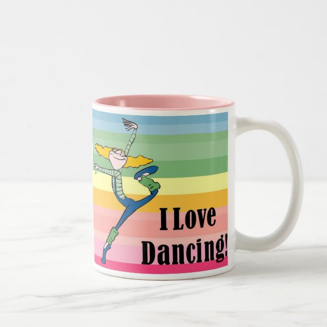 De Café Em Dois Tons Eu adoro caneca dançarina (Direita)