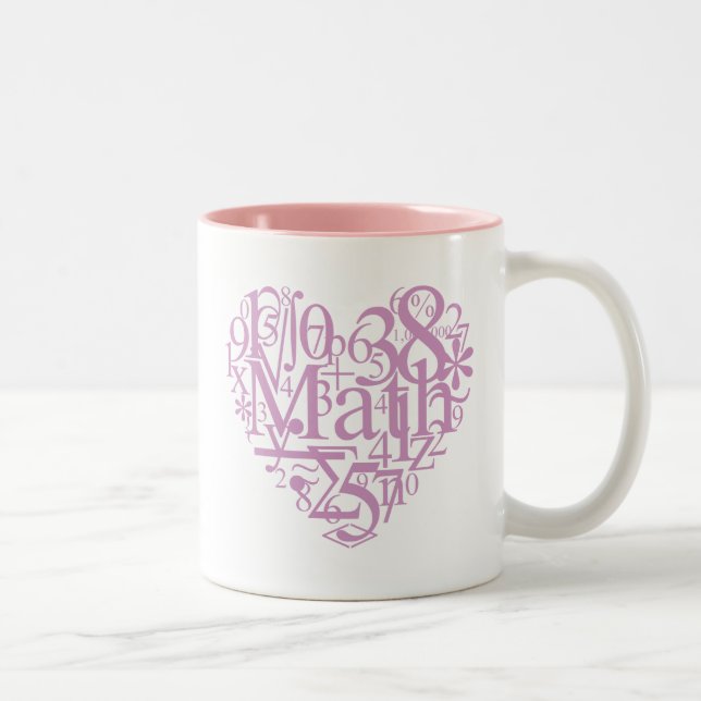 De Café Em Dois Tons Eu amo a caneca da matemática (Direita)