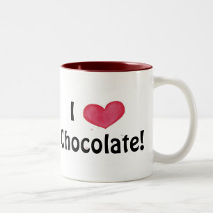 De Café Em Dois Tons Eu amo a caneca do chocolate