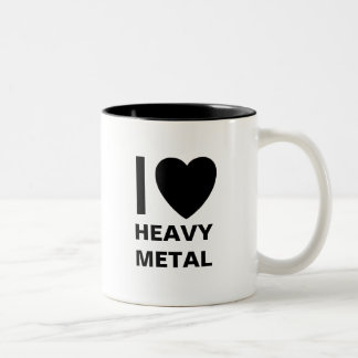 De Café Em Dois Tons Eu amo a caneca do metal pesado