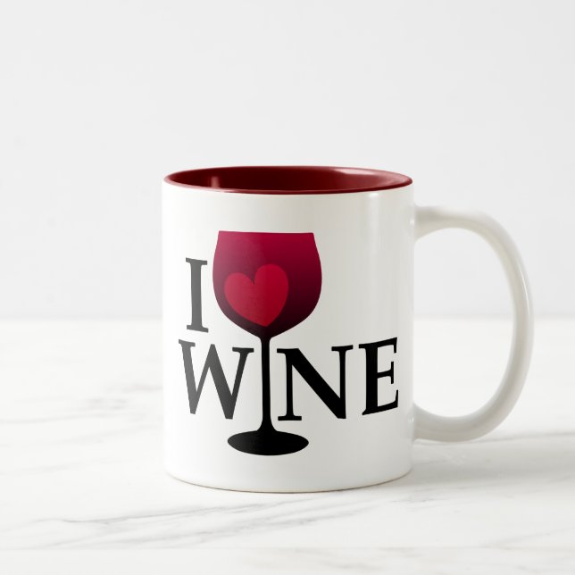 De Café Em Dois Tons Eu amo a caneca do vinho (Direita)