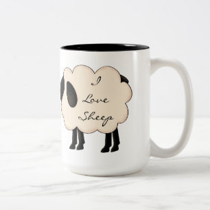 De Café Em Dois Tons Eu amo a caneca dos carneiros