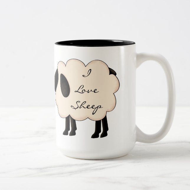 De Café Em Dois Tons Eu amo a caneca dos carneiros (Direita)
