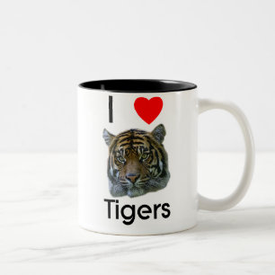 De Café Em Dois Tons Eu amo a caneca dos tigres