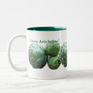 De Café Em Dois Tons Eu amo alcachofras - caneca