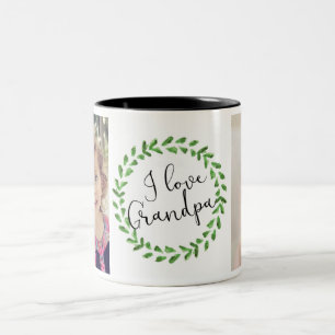 De Café Em Dois Tons Eu Amo Avô Caneca Personalizada com Foto