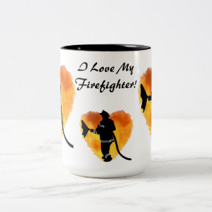 De Café Em Dois Tons "Eu amo caneca do meu sapador-bombeiro"