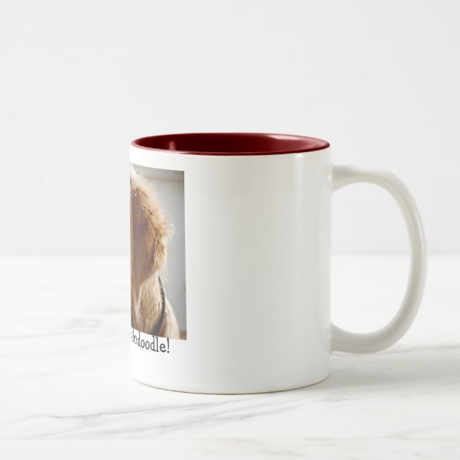De Café Em Dois Tons Eu amo meu Goldendoodle! Caneca (Direita)