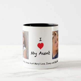 De Café Em Dois Tons Eu amo minha caneca customizável da tia 2 foto
