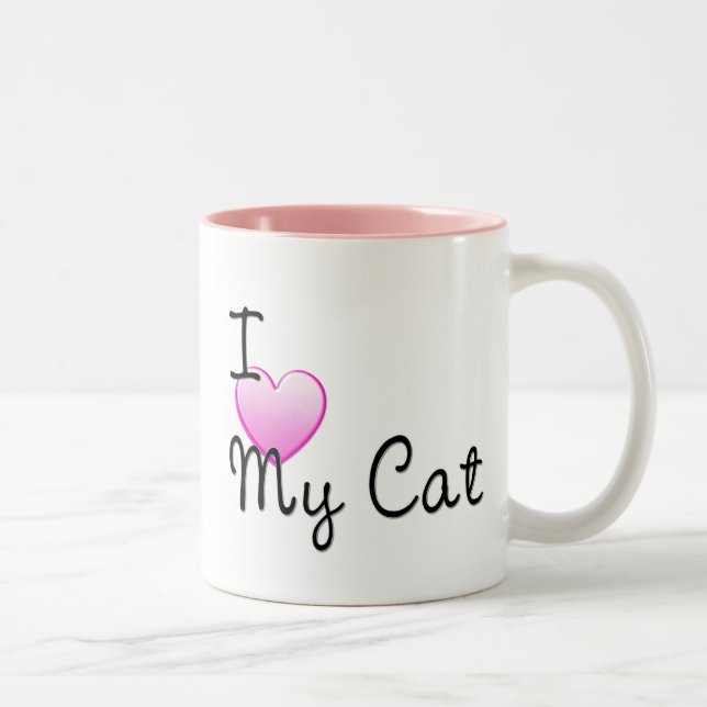 De Café Em Dois Tons Eu amo minha caneca do gato (Direita)