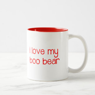 De Café Em Dois Tons eu amo minha caneca do urso da vaia - vermelho