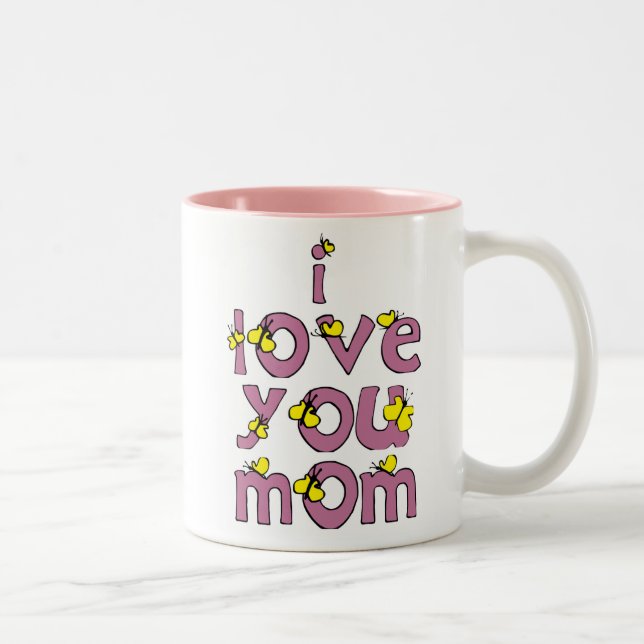 De Café Em Dois Tons eu amo você mamãe caneca (Direita)