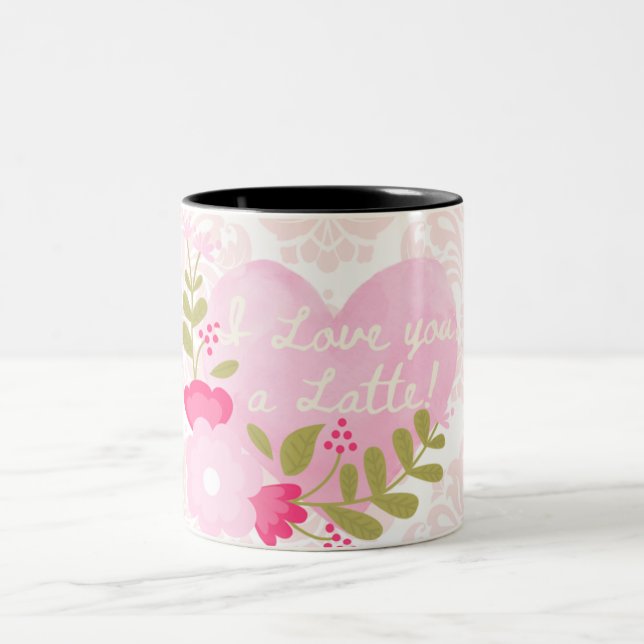 De Café Em Dois Tons "Eu amo você muito!" caneca tema amor caneca (Centro)