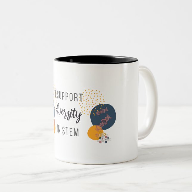 De Café Em Dois Tons "Eu apoio a diversidade caneca bonito na HASTE" (Frente Esquerda)
