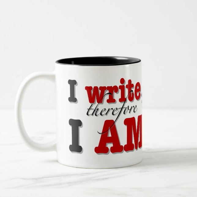 De Café Em Dois Tons "Eu escrevo, conseqüentemente eu sou" caneca (Esquerda)