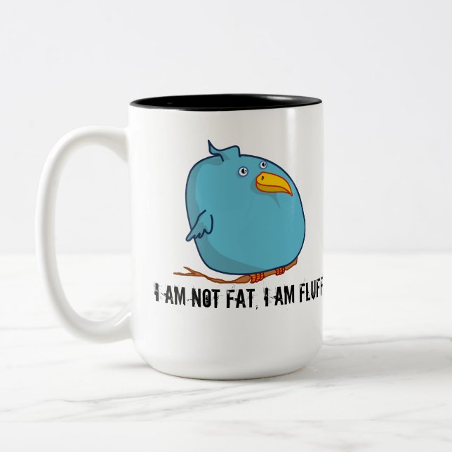 De Café Em Dois Tons Eu não sou gordo - eu sou macio! Caneca (Esquerda)