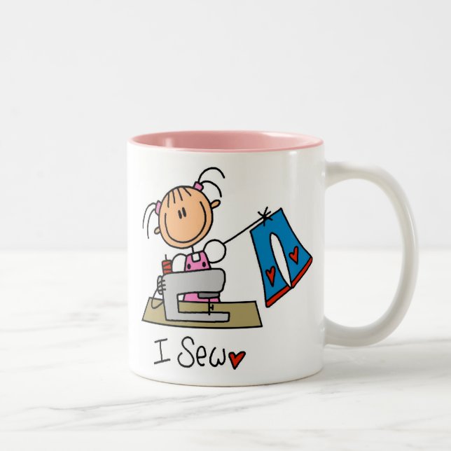 De Café Em Dois Tons Eu Sew a caneca (Direita)