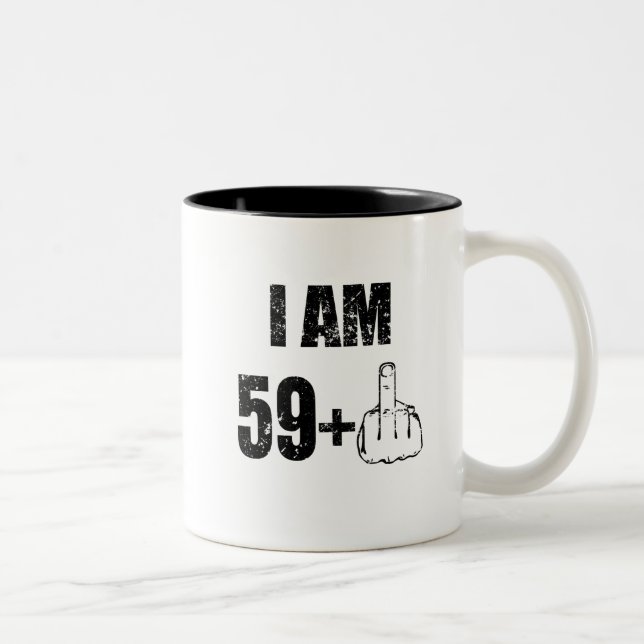 De Café Em Dois Tons Eu sou 59 mais 1, 60th aniversário da caneca 1957 (Direita)