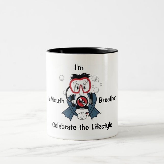 De Café Em Dois Tons Eu sou uma caneca do respiradouro da boca - cara (Centro)