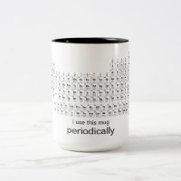 Eu uso esta caneca periodicamente, mesa periódica