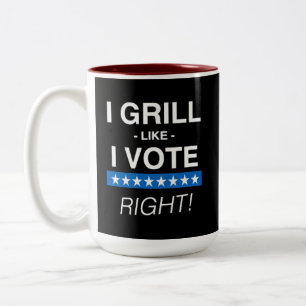 De Café Em Dois Tons "EU VOTO COMO EU... CERTO!" Caneca