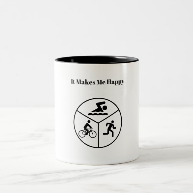 De Café Em Dois Tons Faz-me a caneca do Feliz-Triathlon (Centro)