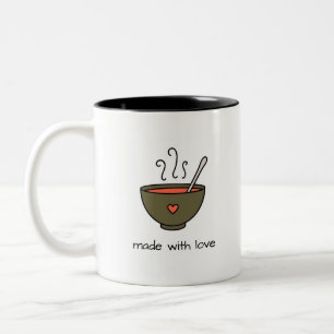 De Café Em Dois Tons Feito com a caneca da sopa do amor