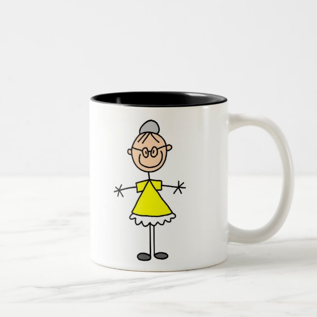 De Café Em Dois Tons Figura caneca da vara da avó (Direita)