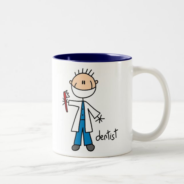 De Café Em Dois Tons Figura caneca da vara do dentista (Direita)