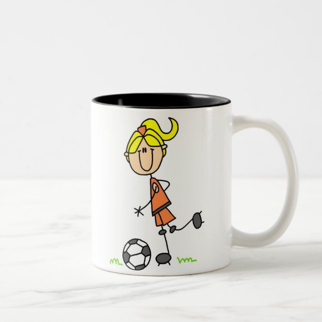 De Café Em Dois Tons Figura caneca da vara do futebol (Direita)