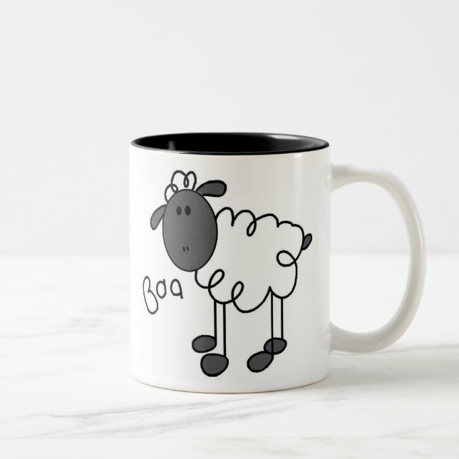 De Café Em Dois Tons Figura caneca da vara dos carneiros (Direita)