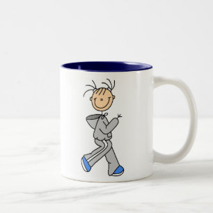 De Café Em Dois Tons Figura Running caneca da vara