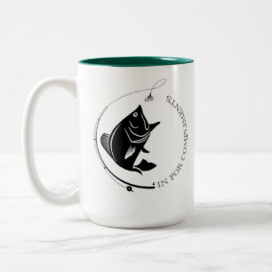 De Café Em Dois Tons Fish'in para a caneca dos cumprimentos