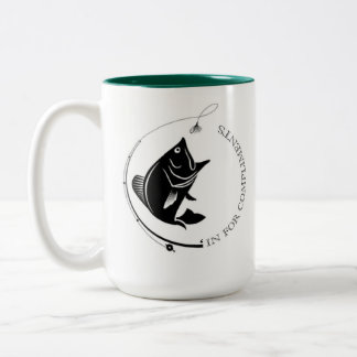 De Café Em Dois Tons Fish'in para a caneca dos cumprimentos