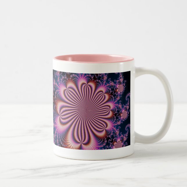 De Café Em Dois Tons Flor - Caneca Fractal (Direita)