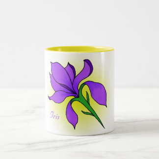 De Café Em Dois Tons Flor da íris - caneca
