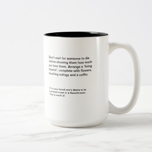 De Café Em Dois Tons Funeral vivo da caneca do Dois-Tom (Direita)