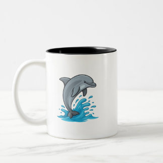 De Café Em Dois Tons Golfinho Alegre Splash - Caneca