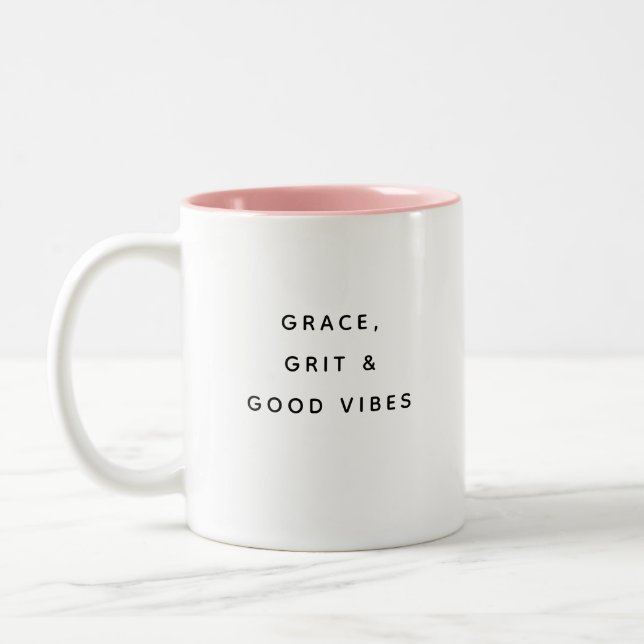 De Café Em Dois Tons Graça Determinação & Boas Vibrações Caneca Diverti (Esquerda)