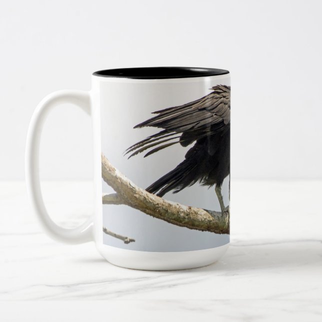 De Café Em Dois Tons Grande caneca do abutre preto (Esquerda)