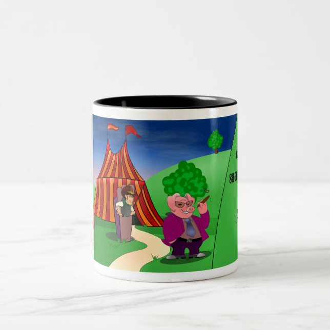 De Café Em Dois Tons Grande caneca do circo e dos caráteres (Centro)