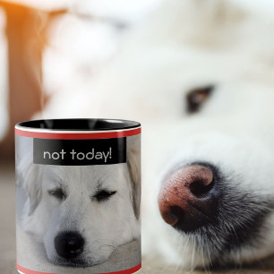De Café Em Dois Tons Grande caneca preta vermelha preguiçosa do cão d