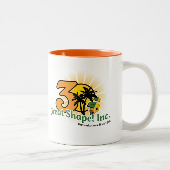 De Café Em Dois Tons Grande forma! Caneca do aniversário do Inc. 30o (Direita)